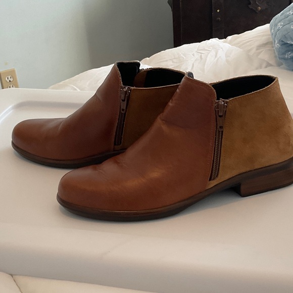 Naot Shoes - Naot Two-Tone Leather Ankle Boots